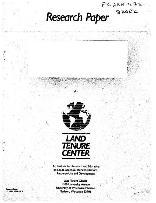 Land tenure security and state farm divestiture in Mozambique : case studies in Nhamatanda, Manica, and Montepuez districts