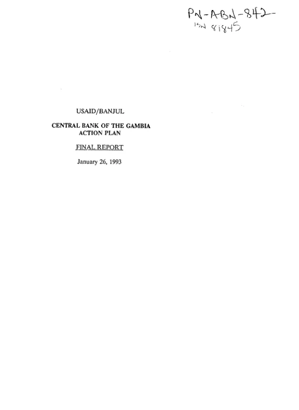 USAID/Banjul -- Central Bank of The Gambia action plan : final report