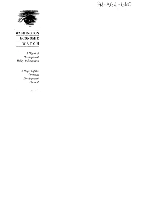 Washington economic watch : a digest of development policy information -- Fall/Winter 1992