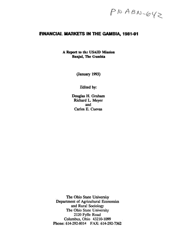 Financial markets in The Gambia, 1981-91