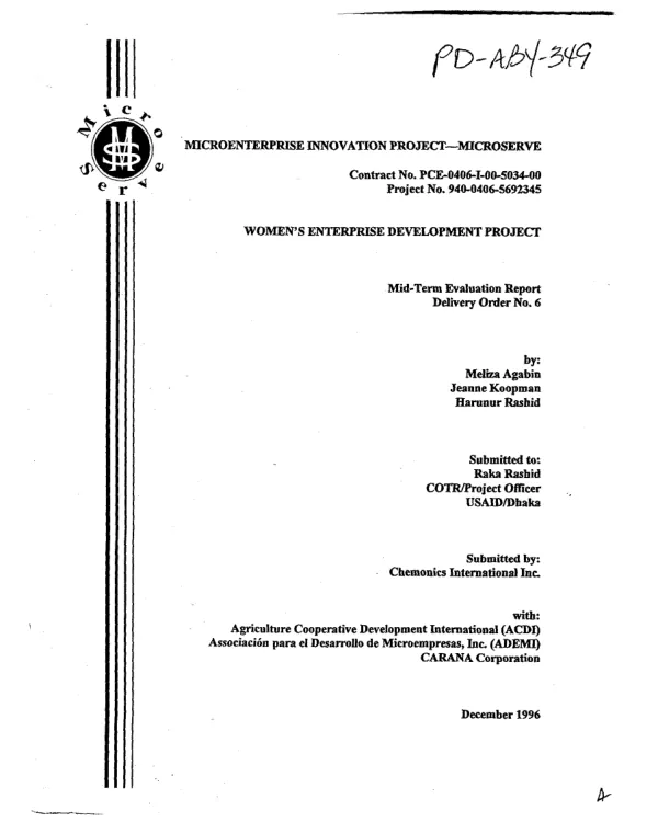 Final report of technical assistance from the Harvard Institute for International Development to the Unidad de Analisis de Politicas Economicas (UDAPE), Ministry of Planning, Government of Bolivia