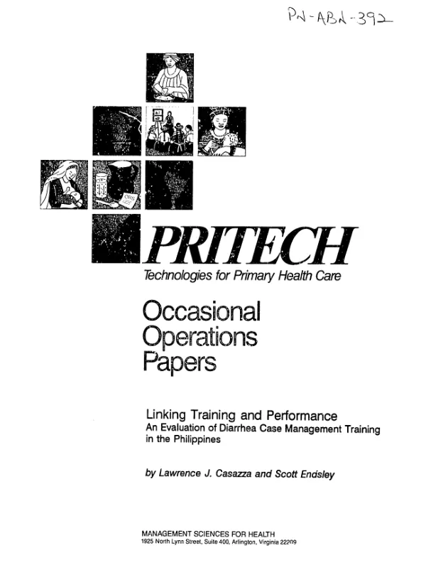 Linking training and performance : an evaluation of diarrhea case management training in the Philippines
