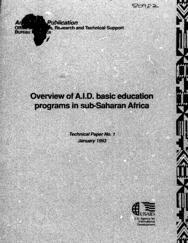 Overview of A.I.D. basic education programs in sub-Saharan Africa