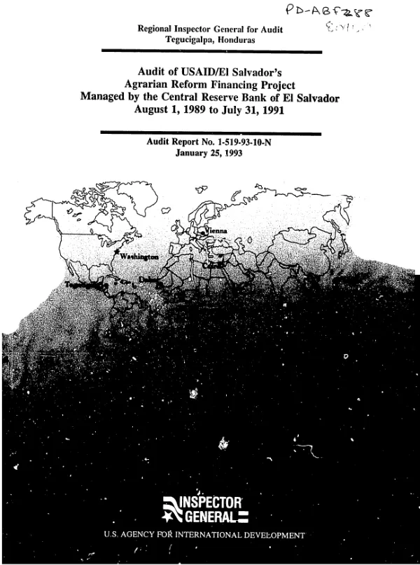 Audit of USAID/El Salvador"s agrarian reform financing project managed by the Central Reserve Bank of El Salvador, August 1, 1989 to July 31, 1991
