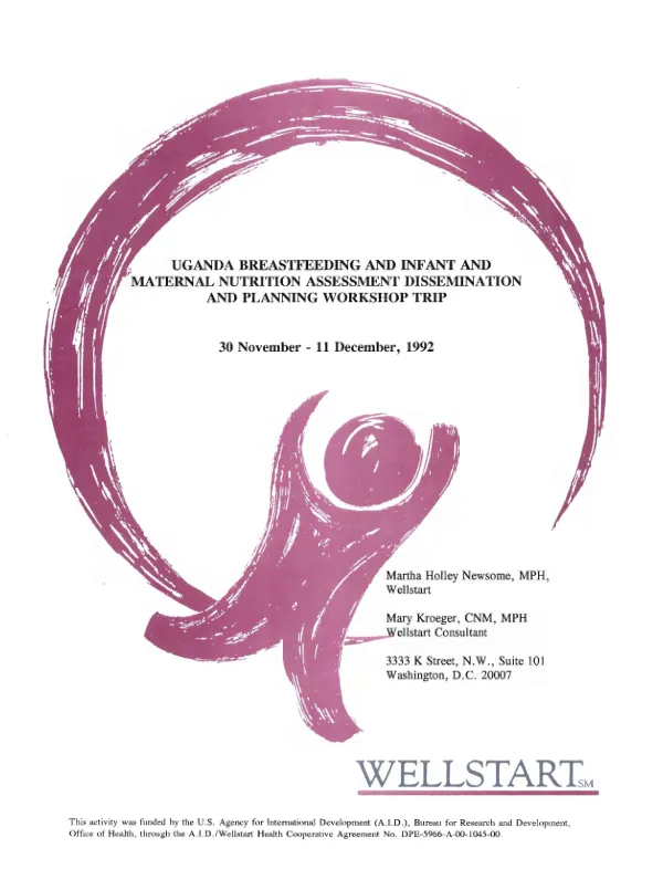 Uganda breastfeeding and infant and maternal nutrition assessment dissemination and planning workshop trip, 30 November-11 December 1992