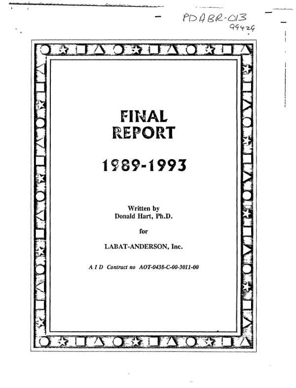 Final report : 1989-1993
