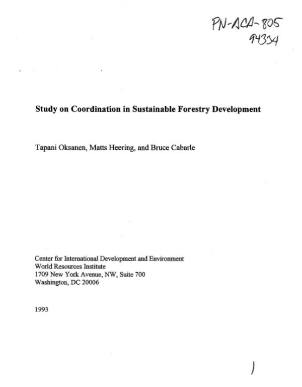 Study on coordination in sustainable forestry development