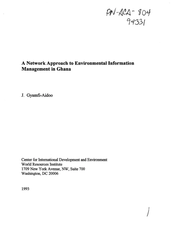 Network approach to environmental information management in Ghana