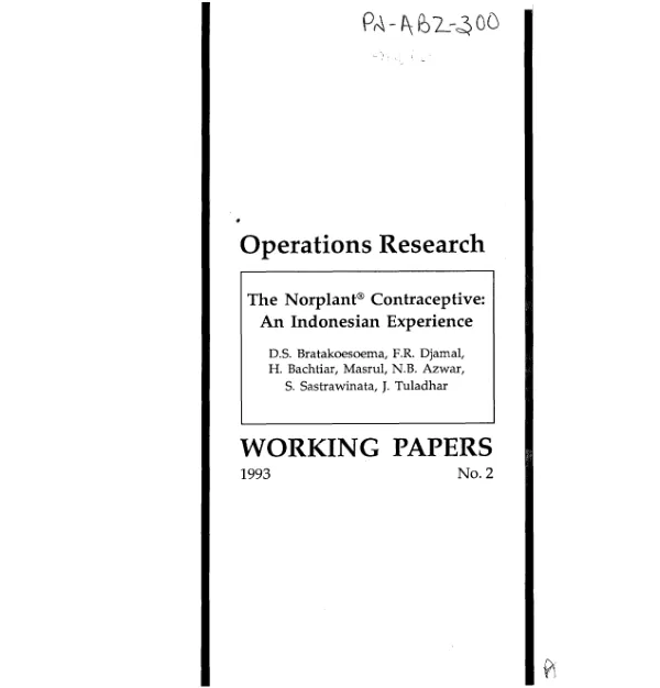 Norplant contraceptive : an Indonesian experience