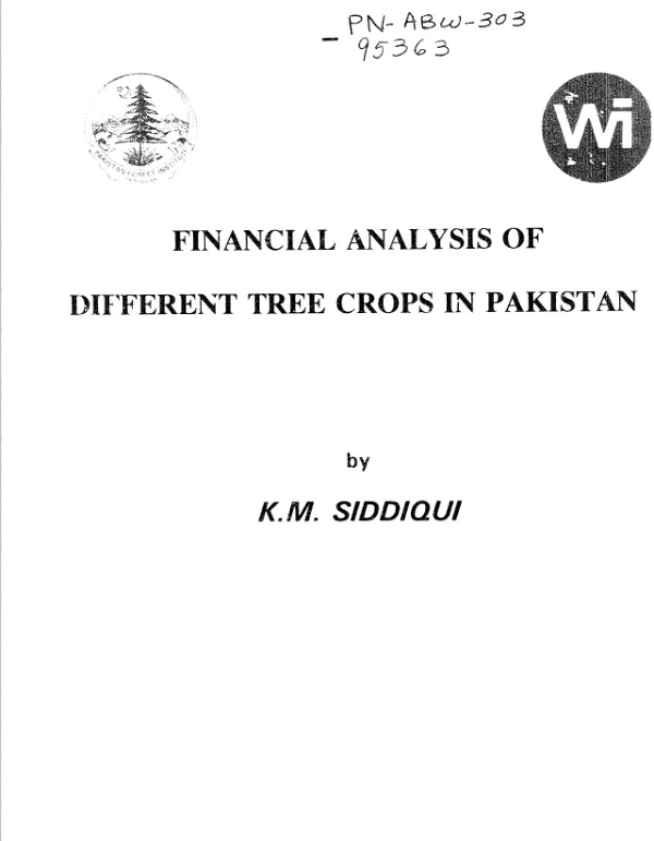 Financial analysis of different tree crops in Pakistan