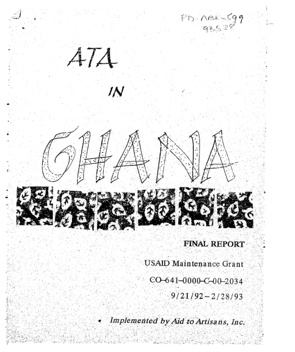 Program performance report : ATA [Aid to Artisans] artisanal development program for Ghana -- maintenance activities 9/21/92-2/28/93