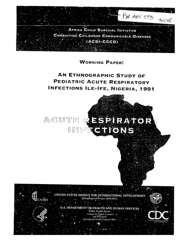 Ethnographic study of pediatric acute respiratory infections in Ile-Ife, Nigeria, 1991