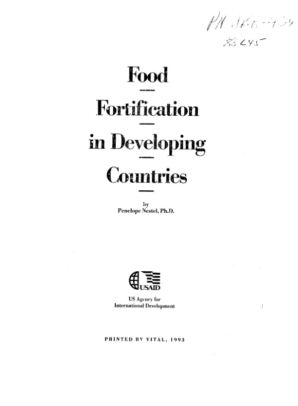 Food fortification in developing countries