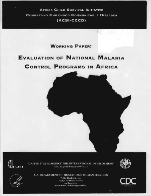 Working paper : evaluation of national malaria control programs in Africa