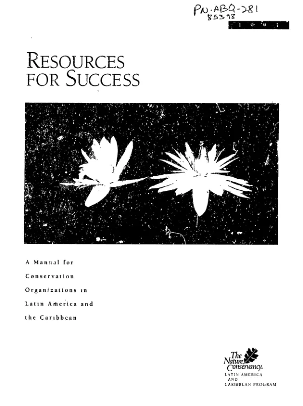 Resources for success : a manual for conservation organizations in Latin America and the Caribbean