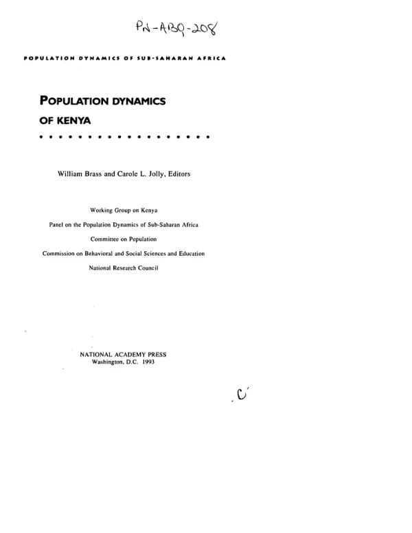 Population dynamics of Kenya
