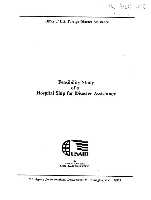 Feasibility study of a hospital ship for disaster assistance
