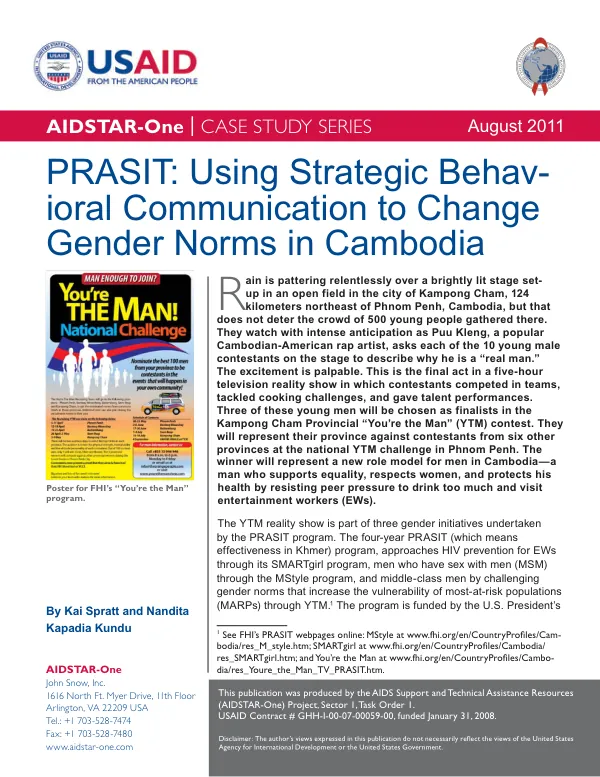 PRASIT: Using Strategic Behavioral Communication to Change Gender Norms in Cambodia