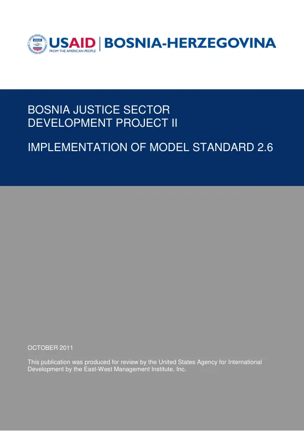 IMPLEMENTATION OF MODEL STANDARD 2.6