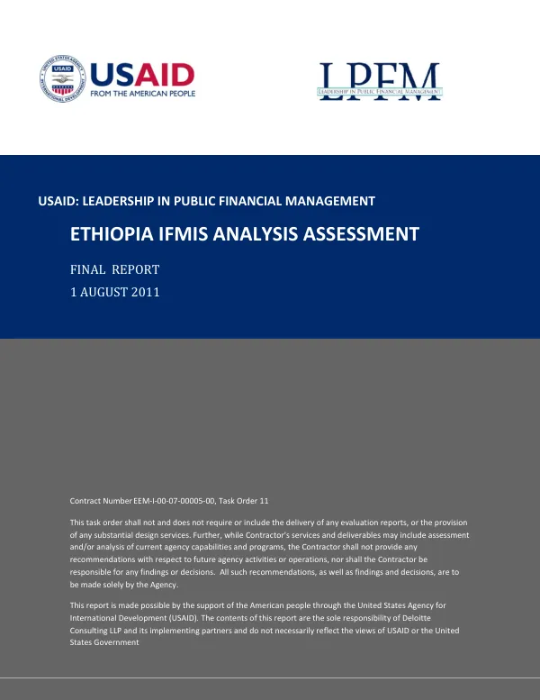 Ethiopia IFMIS Analysis Assessment