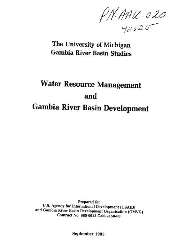 Water resource management and Gambia River basin development