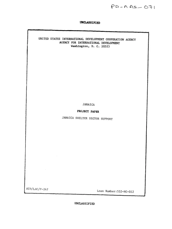 Jamaica shelter sector support : amendment no. 1