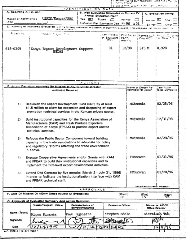 Report of the KEDS mid-term evaluation