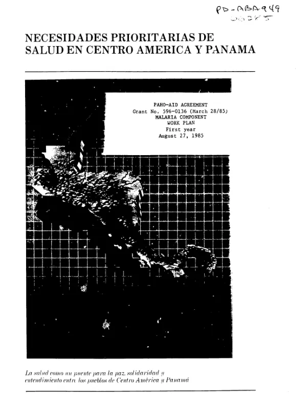 Necesidades prioritarias de salud en Centro America y Panama : PAHO - AID agreement grant no. 596-0136 (March 28/85) -- malaria component workplan, first year