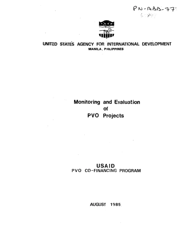 Monitoring and evaluation of PVO projects