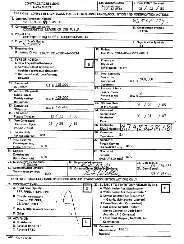Grant no. 521-0193-G-00-5045-00 to Cooperative League of the USA (CLUSA)