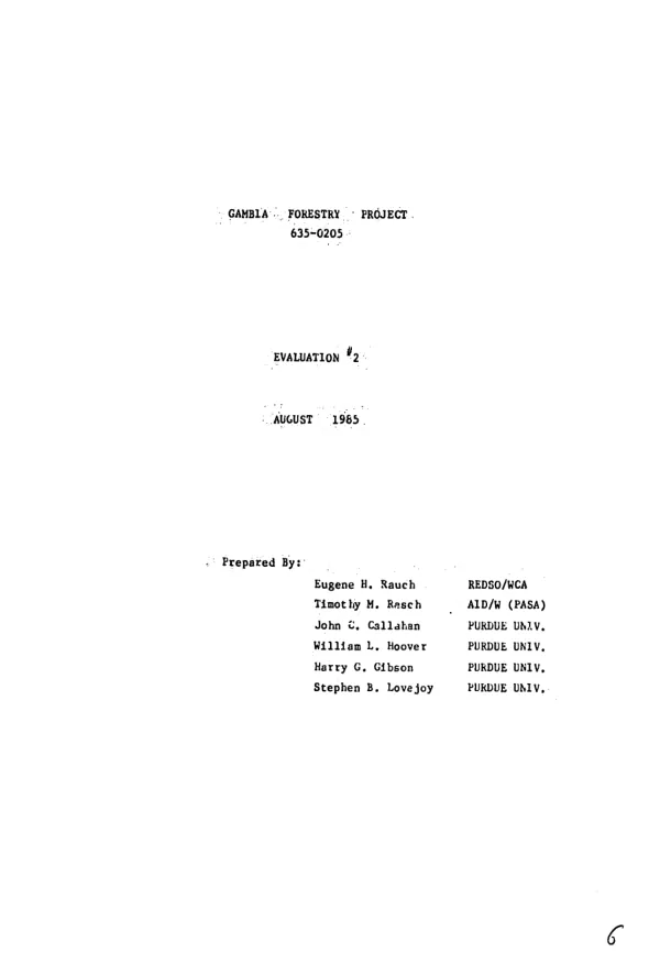 Gambia forestry project, 635-0205 : evaluation #2