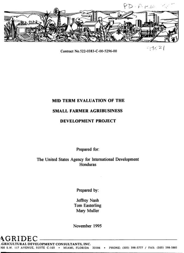 Mid-term evaluation of the small farmer agribusiness development project