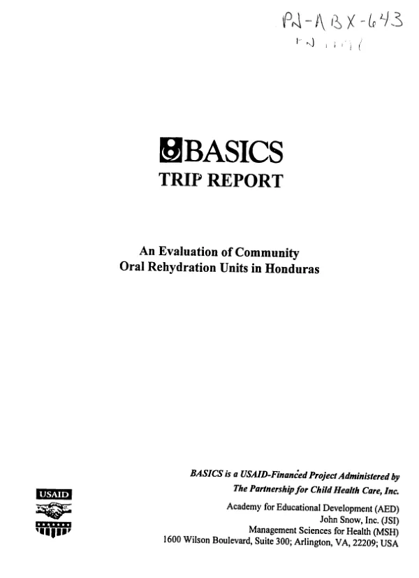 Evaluation of community oral rehydration units in Honduras
