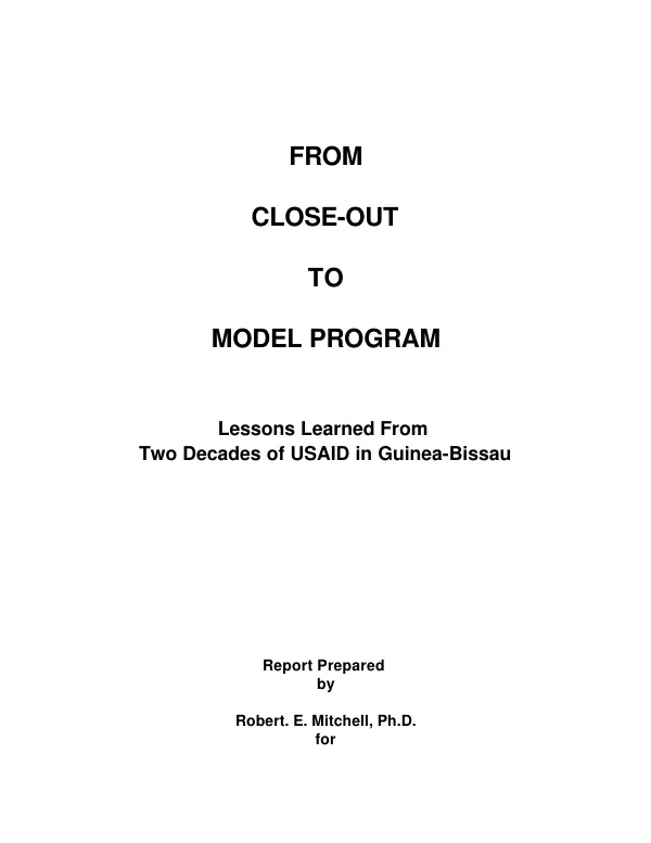 From close-out to model program : lessons learned from two decades of USAID in Guinea Bissau