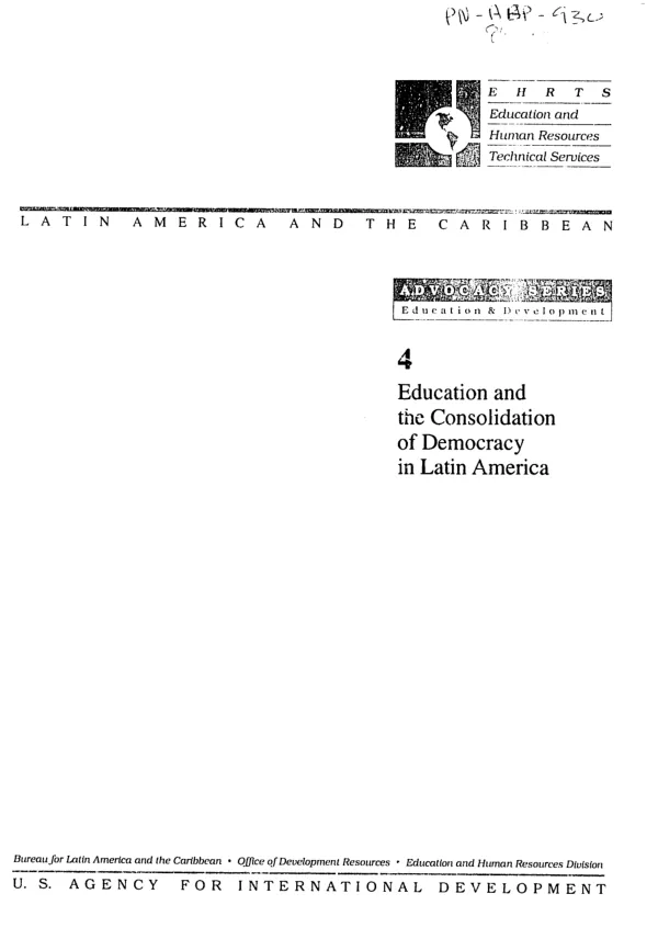 Education and the consolidation of democracy in Latin America : innovations to provide quality basic education with equity
