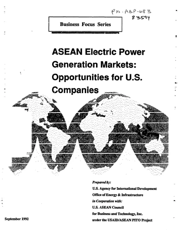 ASEAN electric power generation markets : opportunities for US companies