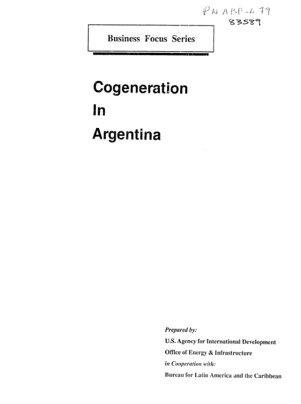 Cogeneration in Argentina