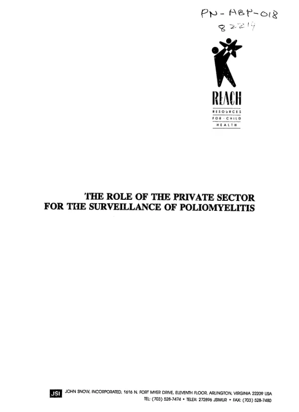 Role of the private sector for the surveillance of poliomyelitis