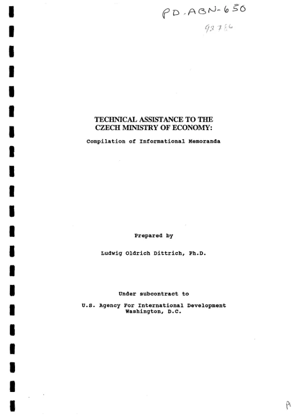 Technical assistance to the Czech Ministry of Economy