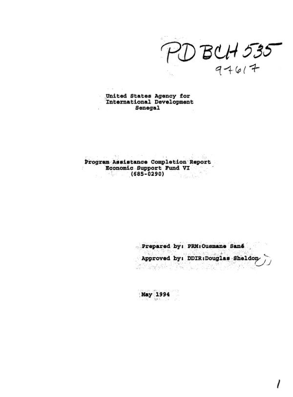 Program assistance completion report : economic support fund VI (685-0290)