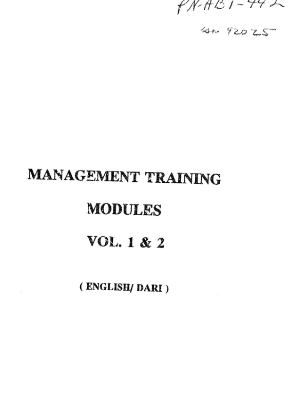Training of management trainers