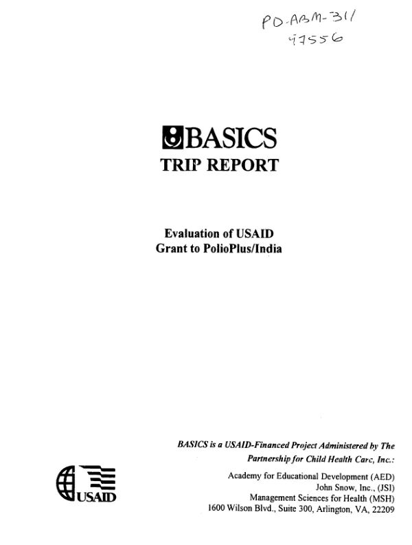 Evaluation of USAID grant to PolioPlus/India