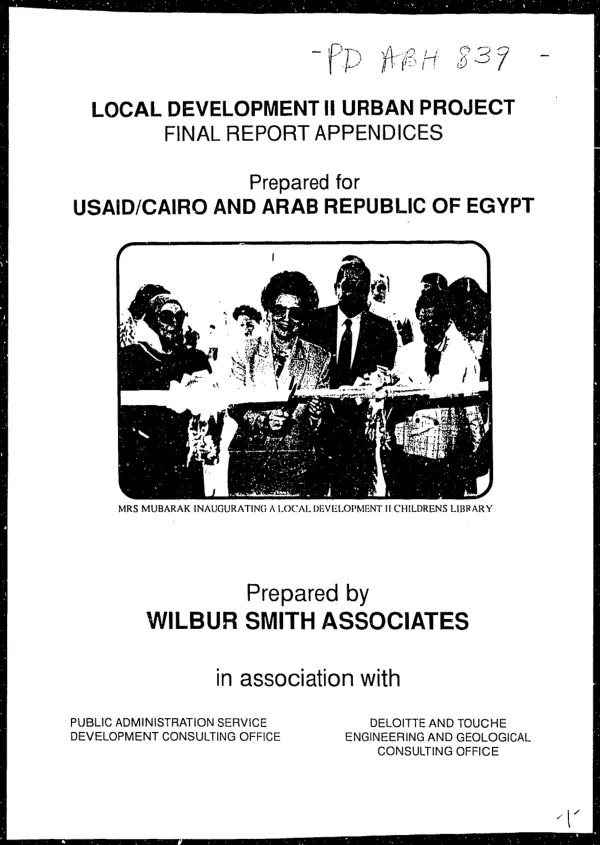 Local development II urban project : final report appendices