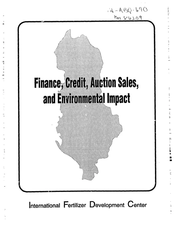 Finance, credit, auction sales, and environmental impact : phase one -- emergency supply of fertilizer to Albania (March - July 1992)