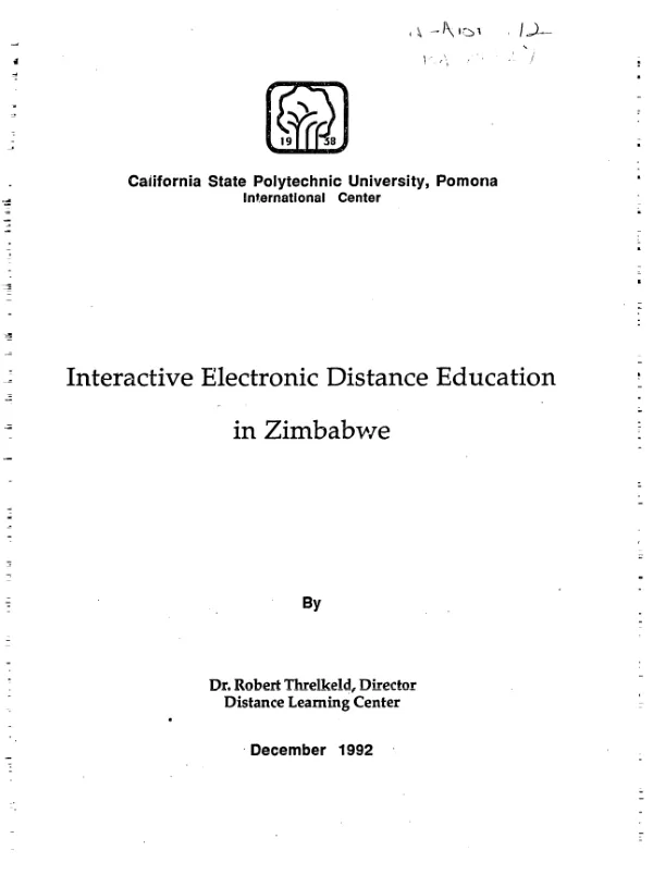 Interactive electronic distance education in Zimbabwe