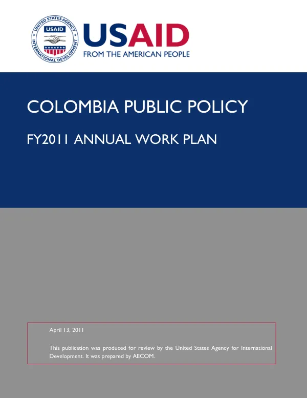 Annual Work Plan Year 1 Public Policy Program