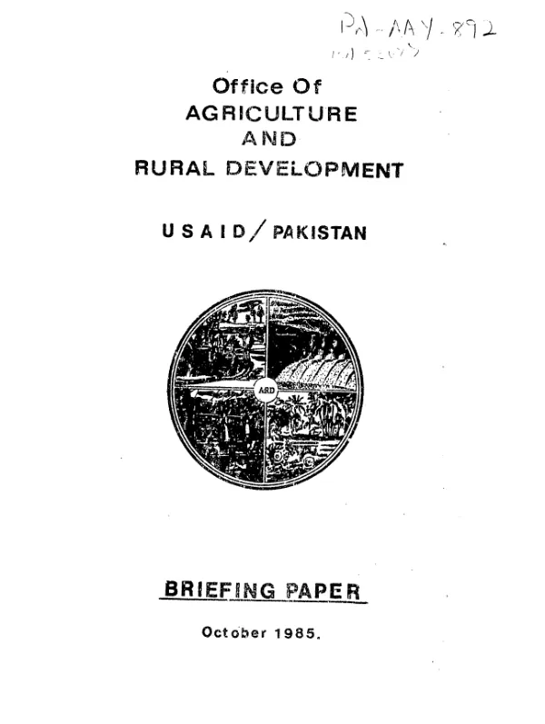 Office of Agriculture and Rural Development, USAID/Pakistan : briefing paper