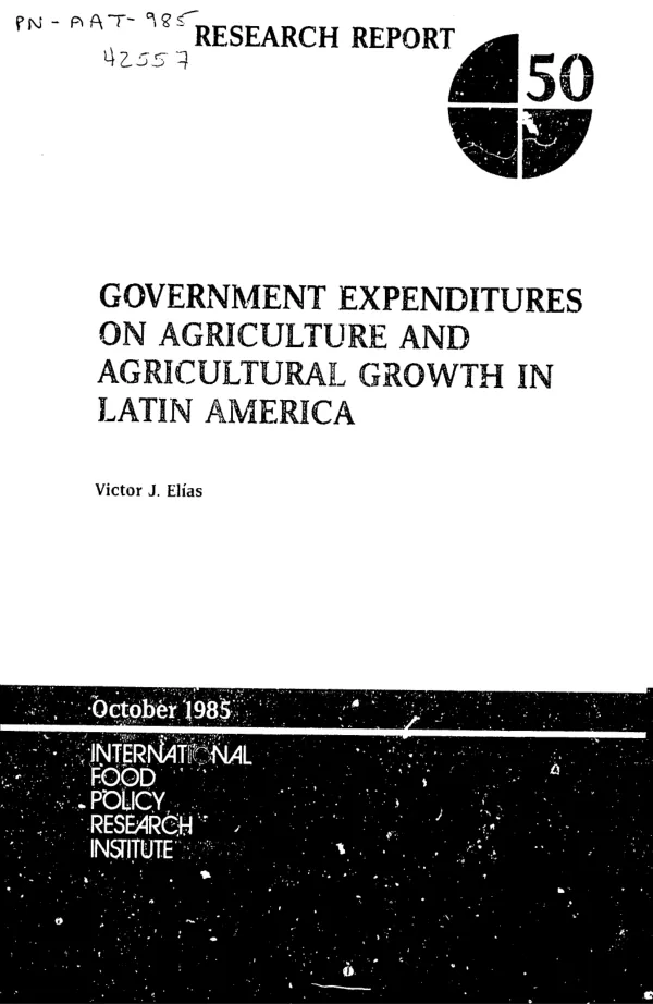 Government expenditures on agriculture and agricultural growth in Latin America