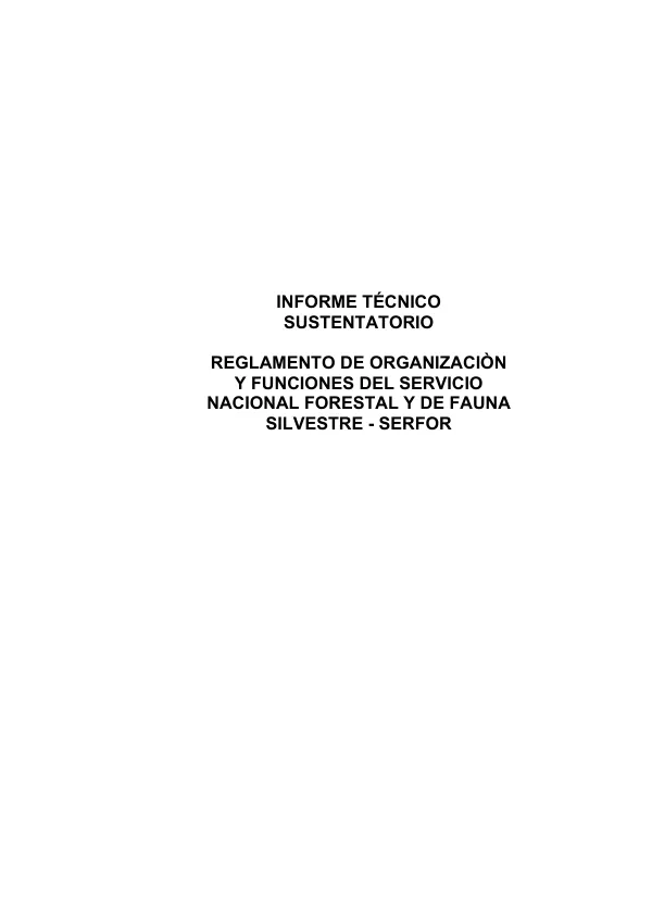 Implementación de la Gestión por Procesos y el Reglamento de Organización y Funciones del Servicio Nacional Forestal y de Fauna Silvestre - SERFOR