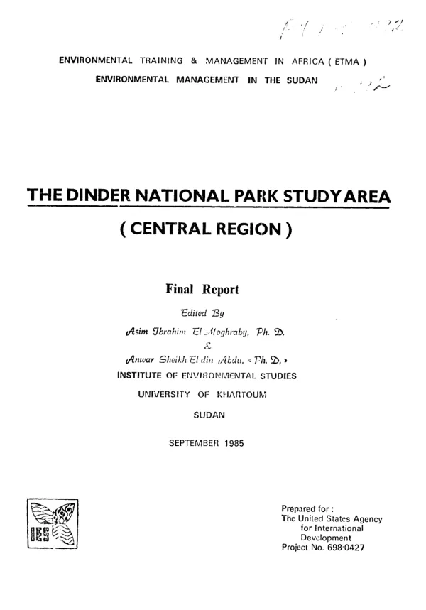 Dinder national park study area (Central Region) : final report